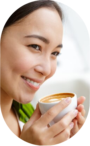 Cliente disfrutando café